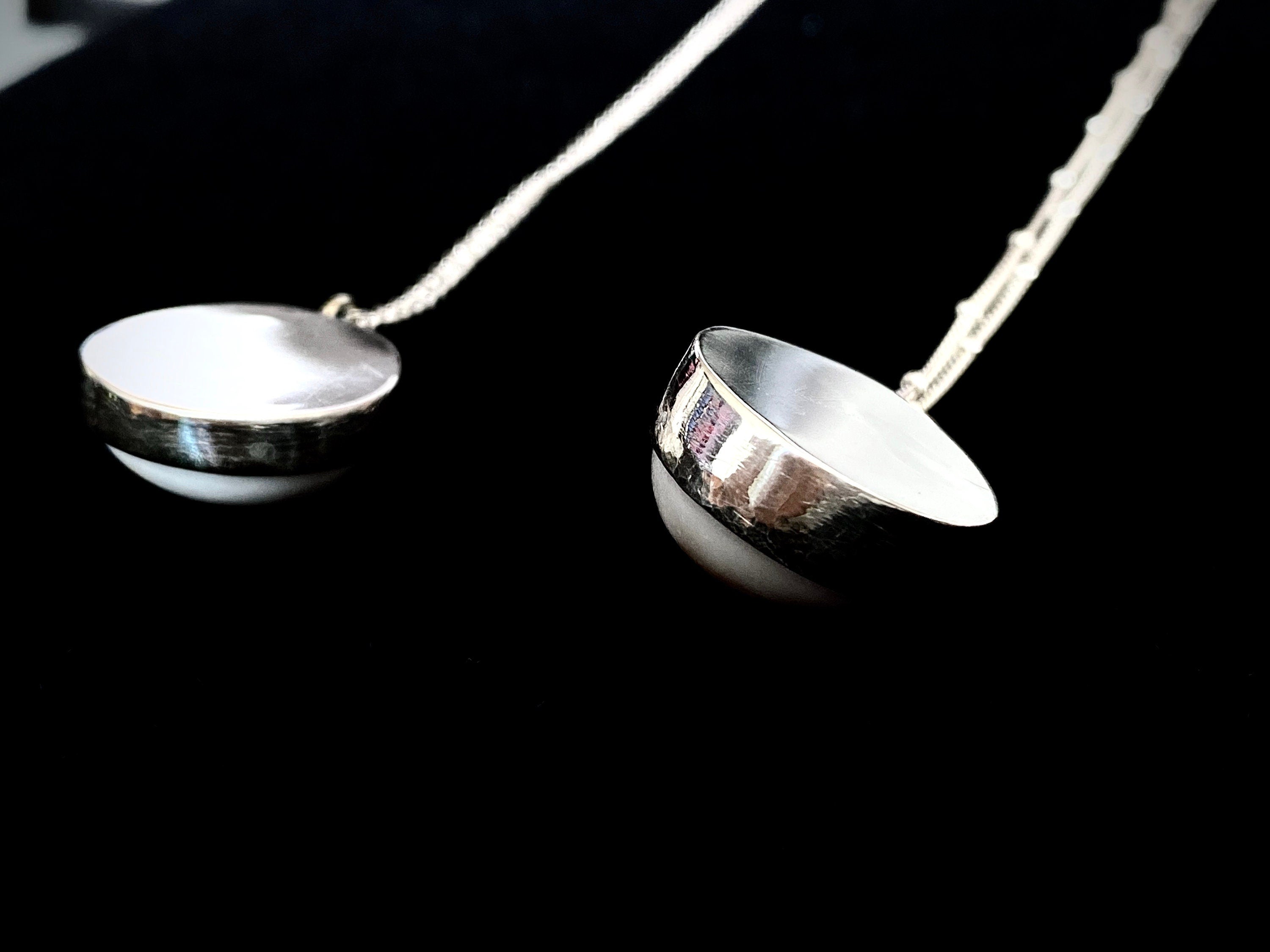 Hawaiian Puka Shell Bezel Set with Swarovski Crystal Necklace in Sterling Silver
