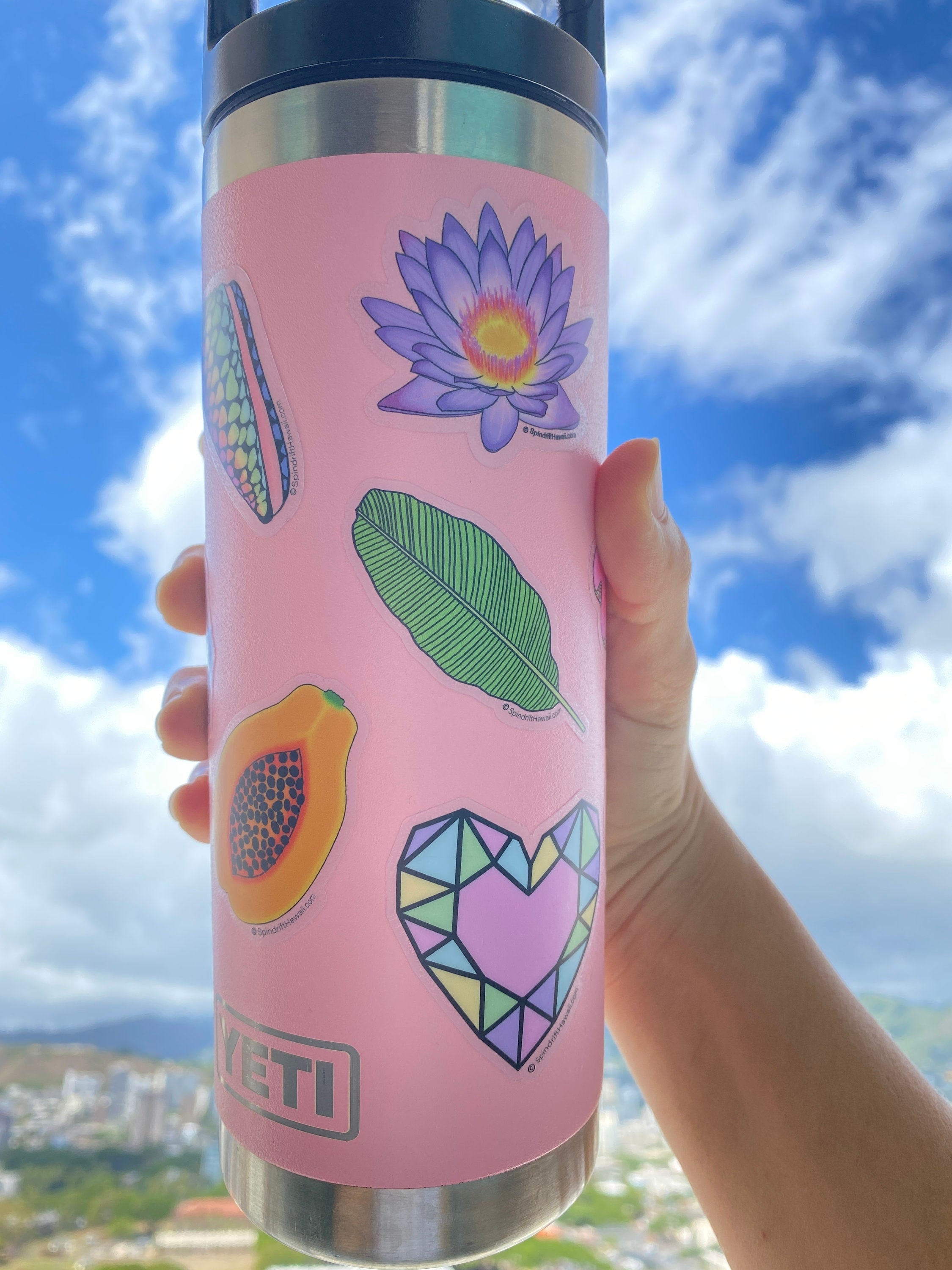 Purple Lotus Flower Clear 2” Vinyl Die Cut Sticker