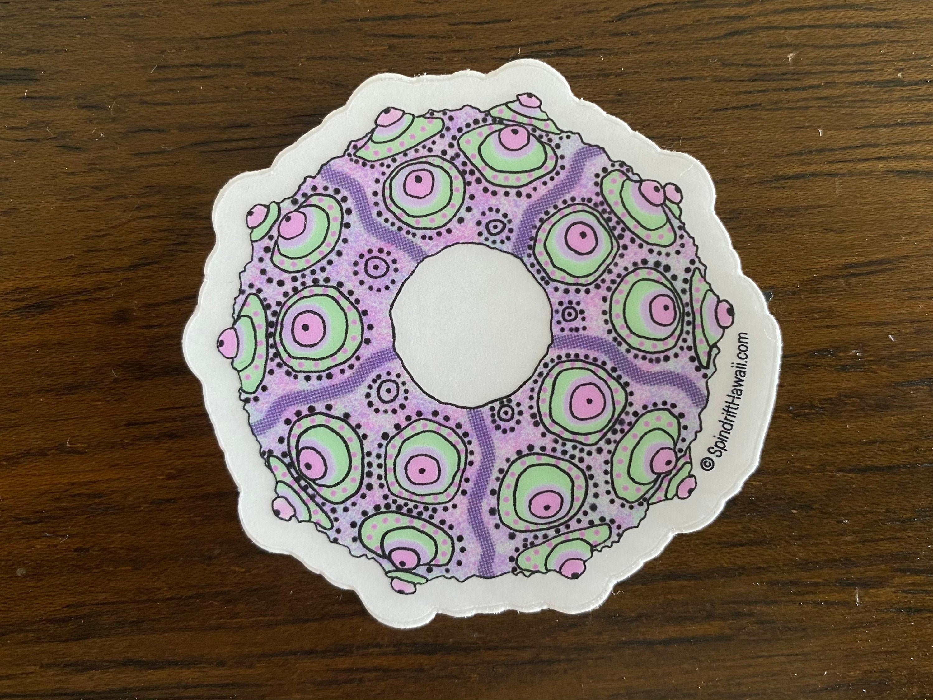 Uni Sea Urchin Shell Clear 2” Vinyl Die Cut Sticker