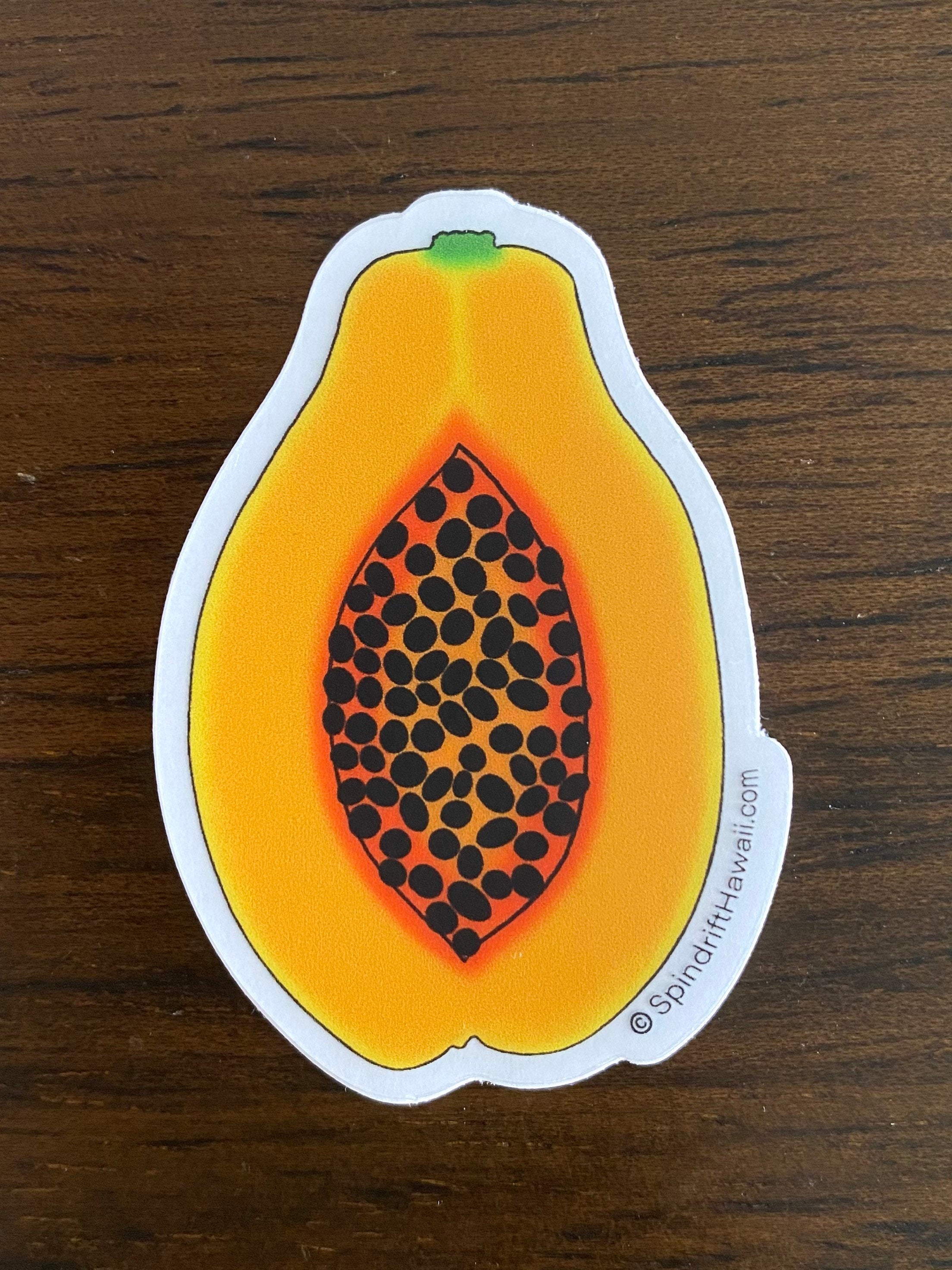 Papaya Slice Clear 2” Vinyl Die Cut Sticker