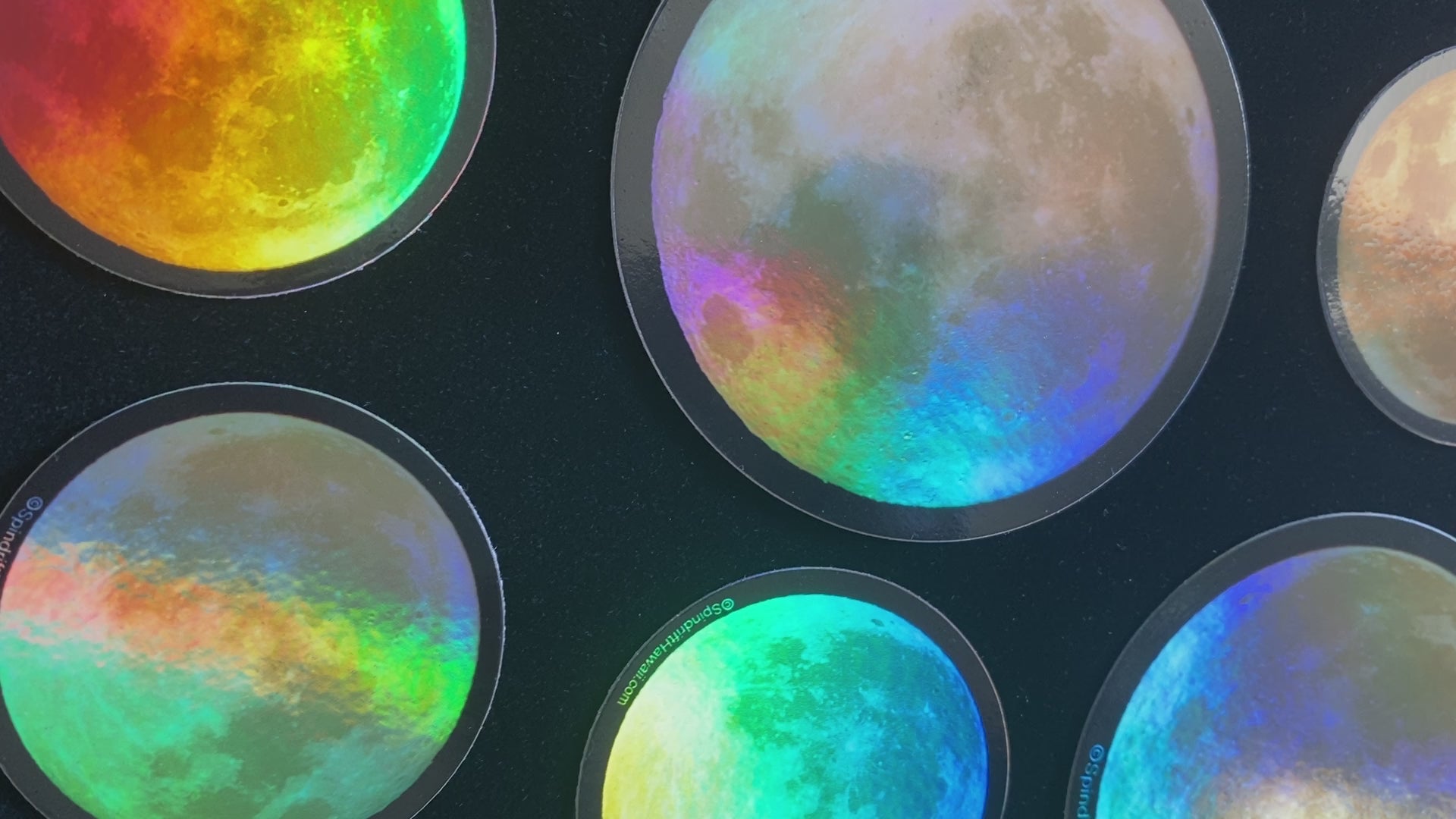 Holographic Full Blue Moon Circle Vinyl Die Cut Sticker