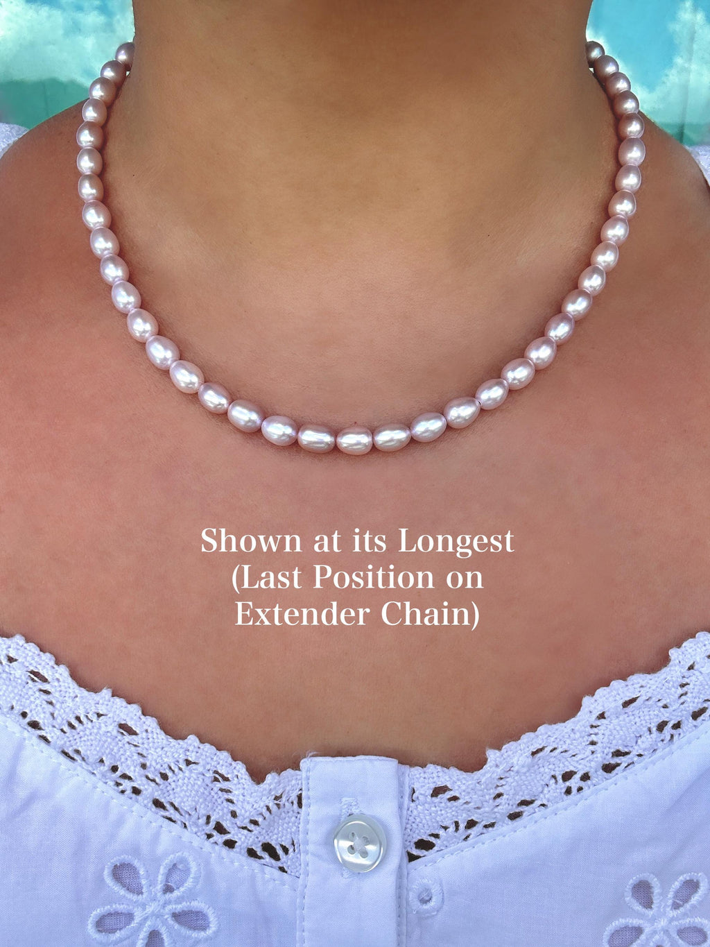 Purple/Pink Freshwater Pearl Choker Necklace with Adjustable Extender Chain
